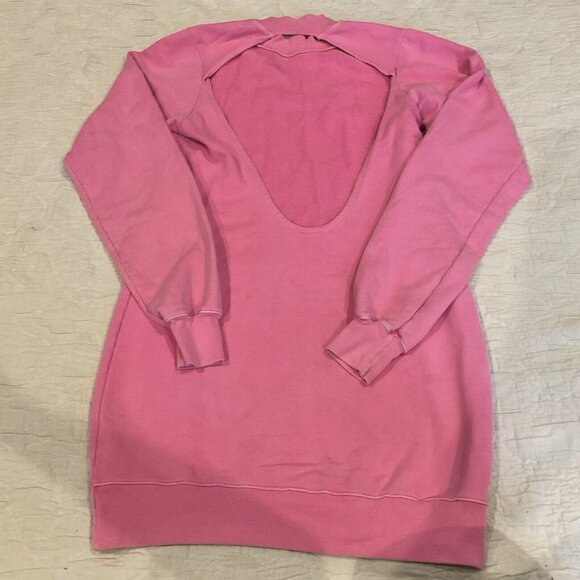 Cotton Citizen Dress backless XS Pink Cotton Sweater Mock Crew Neck Open Back - Picture 8 of 11